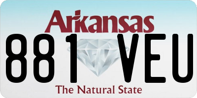 AR license plate 881VEU
