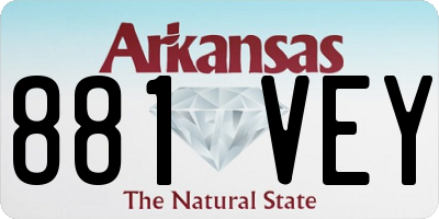 AR license plate 881VEY