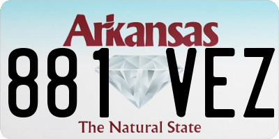 AR license plate 881VEZ