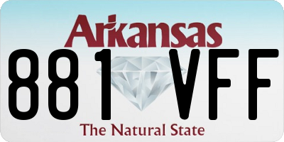 AR license plate 881VFF