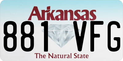AR license plate 881VFG