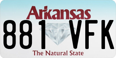 AR license plate 881VFK