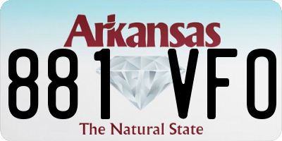 AR license plate 881VFO