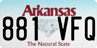 AR license plate 881VFQ