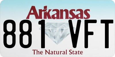 AR license plate 881VFT