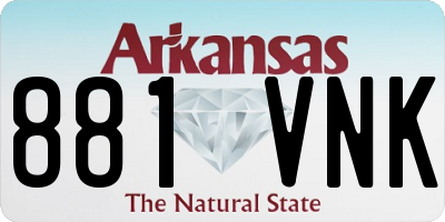 AR license plate 881VNK
