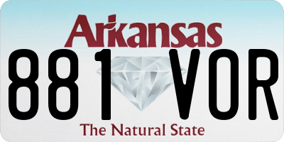 AR license plate 881VOR