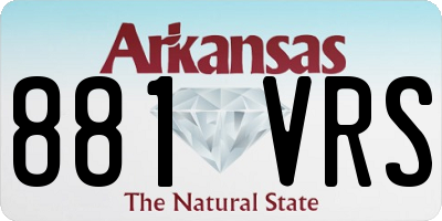 AR license plate 881VRS