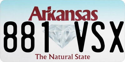 AR license plate 881VSX