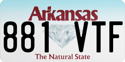 AR license plate 881VTF