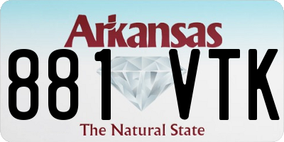 AR license plate 881VTK