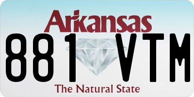 AR license plate 881VTM