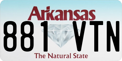 AR license plate 881VTN
