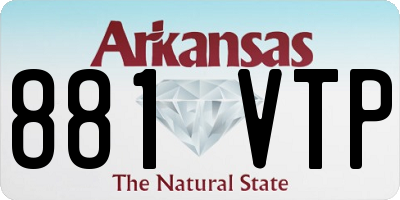 AR license plate 881VTP