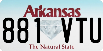 AR license plate 881VTU