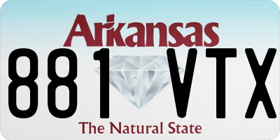 AR license plate 881VTX