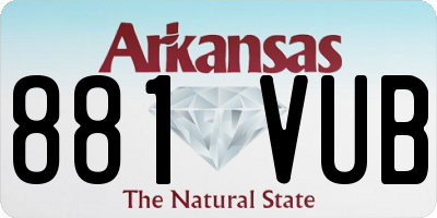 AR license plate 881VUB