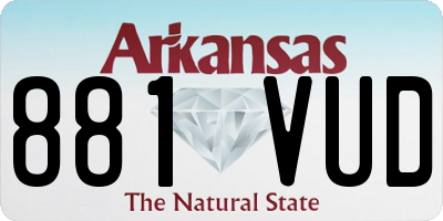AR license plate 881VUD
