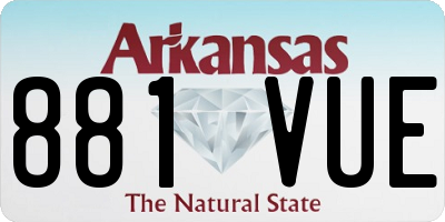 AR license plate 881VUE