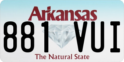 AR license plate 881VUI