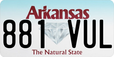 AR license plate 881VUL