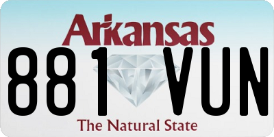 AR license plate 881VUN