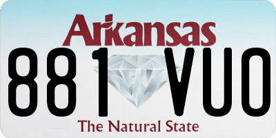 AR license plate 881VUO
