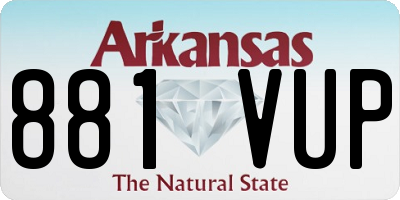 AR license plate 881VUP