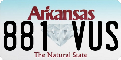 AR license plate 881VUS