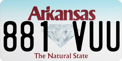 AR license plate 881VUU