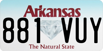 AR license plate 881VUY
