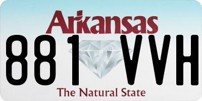 AR license plate 881VVH