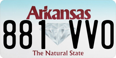 AR license plate 881VVO