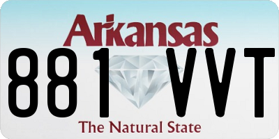 AR license plate 881VVT