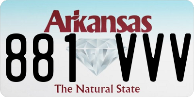 AR license plate 881VVV