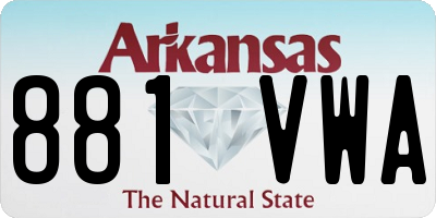 AR license plate 881VWA