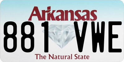 AR license plate 881VWE