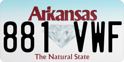 AR license plate 881VWF