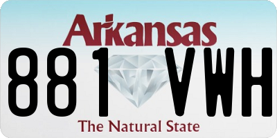 AR license plate 881VWH