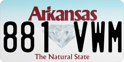 AR license plate 881VWM