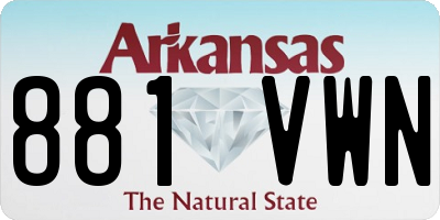 AR license plate 881VWN