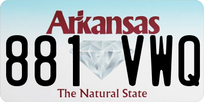 AR license plate 881VWQ