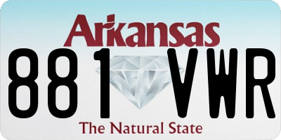 AR license plate 881VWR