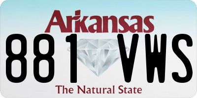 AR license plate 881VWS