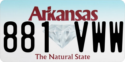 AR license plate 881VWW