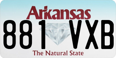 AR license plate 881VXB