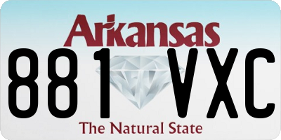AR license plate 881VXC