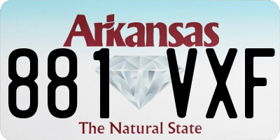 AR license plate 881VXF
