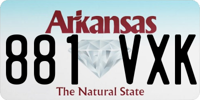 AR license plate 881VXK
