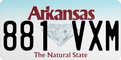 AR license plate 881VXM